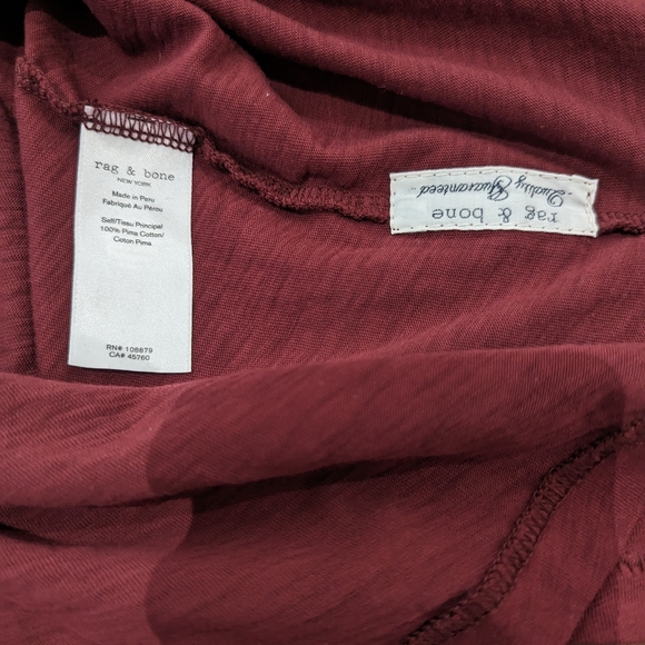 BNWT Rag and Bone The Cropped Longsleeve Tee in Black Cherry - size Med - Picture 12 of 12